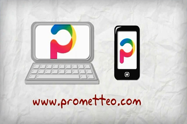 Logo del projecte Prometteo a un ordinador i a un mòbil